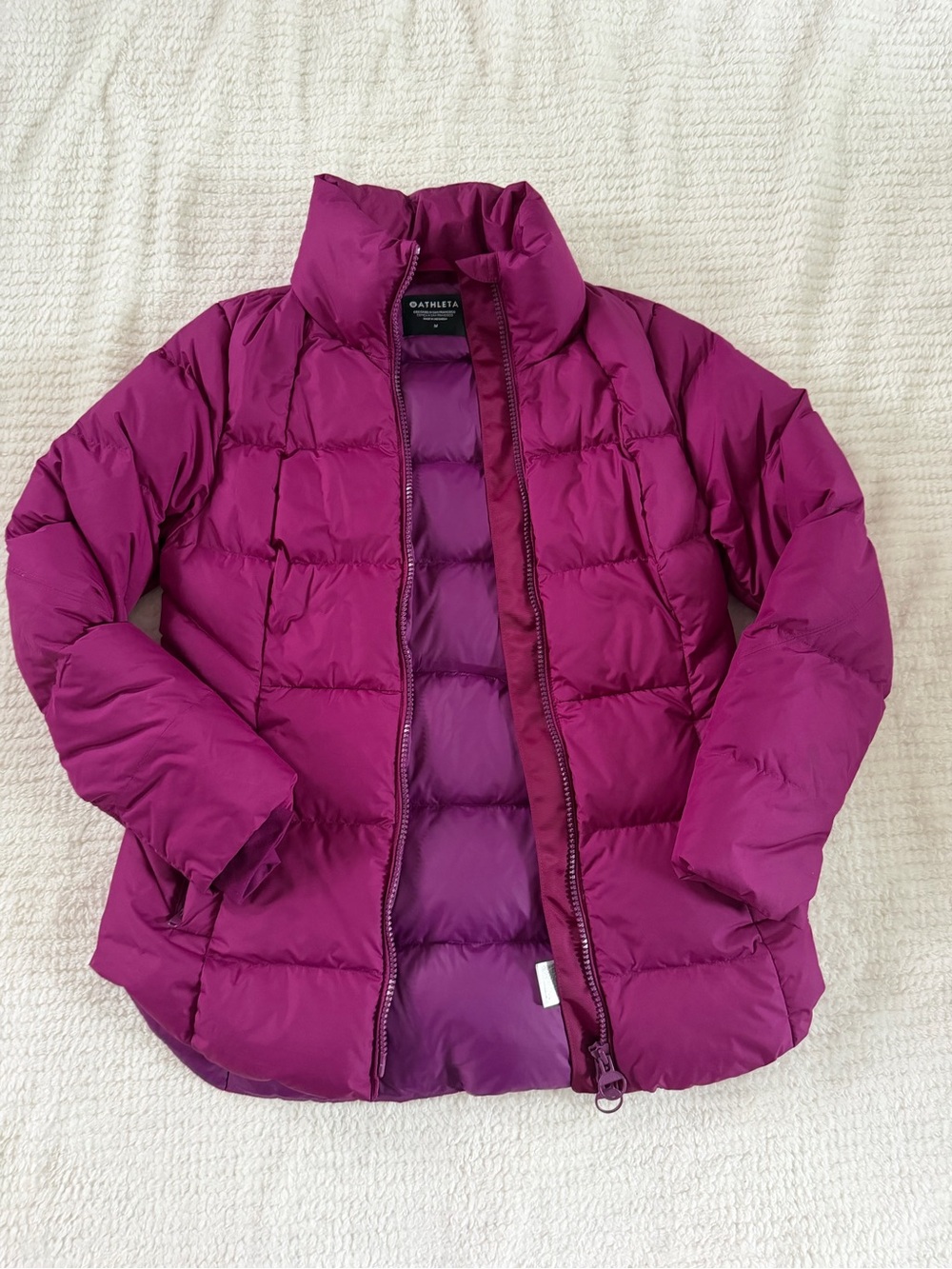 Athleta Fuchsia Down Puffer Jacket